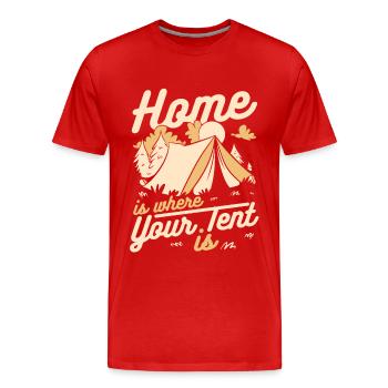 Camping Campfire Campground Campsite Tents - Men's Premium Organic T-Shirt - red - Front - Damien (186cm)