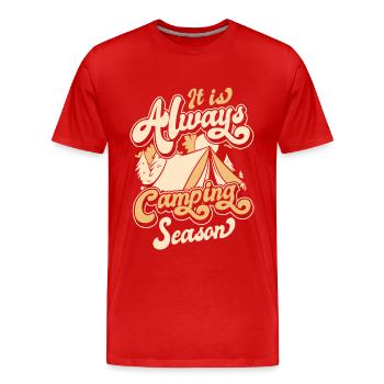 Camping Campfire Campground Campsite Tents - Men's Premium Organic T-Shirt - red - Front - Damien (186cm)