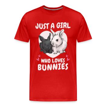 Lapin lapin animal de compagnie lapin - T-shirt bio Premium Homme - rouge - Devant - Damien (186cm)