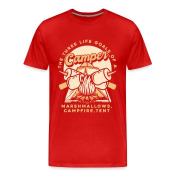 Camping Campfire Campground Campsite Tents - Men's Premium Organic T-Shirt - red - Front - Damien (186cm)