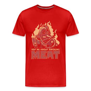 Meat Smoking BBQ Grill Smoke Beef Smoker - Men's Premium Organic T-Shirt - red - Front - Damien (186cm)