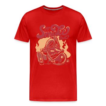 Meat Smoking BBQ Grill Smoke Beef Smoker - Men's Premium Organic T-Shirt - red - Front - Damien (186cm)