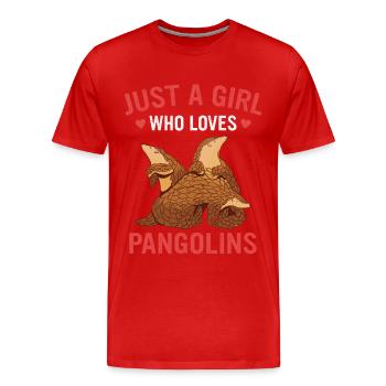 Pangolin Tier Pangoline vom Aussterben bedrohte Ar - Männer Premium Bio T-Shirt - Rot - Vorne - Damien (186cm)