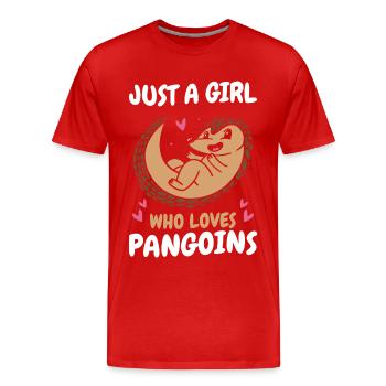 Pangolin Tier Pangoline vom Aussterben bedrohte Ar - Männer Premium Bio T-Shirt - Rot - Vorne - Damien (186cm)