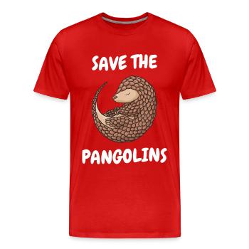 Pangolin Tier Pangoline vom Aussterben bedrohte Ar - Männer Premium Bio T-Shirt - Rot - Vorne - Damien (186cm)