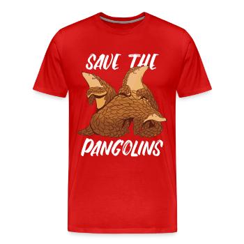 Pangolin Tier Pangoline vom Aussterben bedrohte Ar - Männer Premium Bio T-Shirt - Rot - Vorne - Damien (186cm)