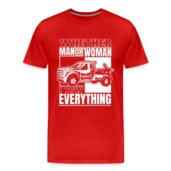 Abschleppwagen Truck Abschlepper - Männer Premium Bio T-Shirt - Rot - Vorne - Damien (186cm)