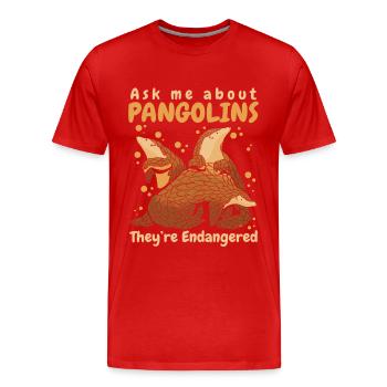 Pangolin Tier Pangoline vom Aussterben bedrohte Ar - Männer Premium Bio T-Shirt - Rot - Vorne - Damien (186cm)