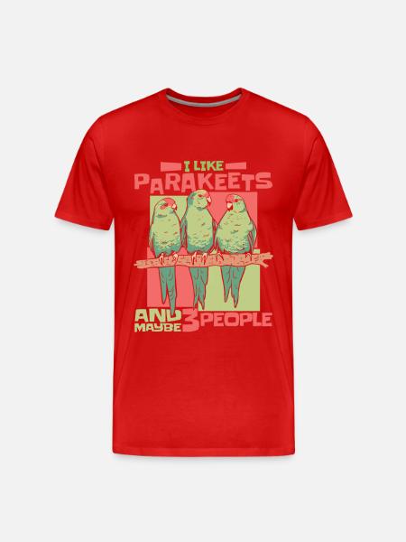 Parakeet Budgerigar Bird Animal - Men's Premium Organic T-Shirt - red