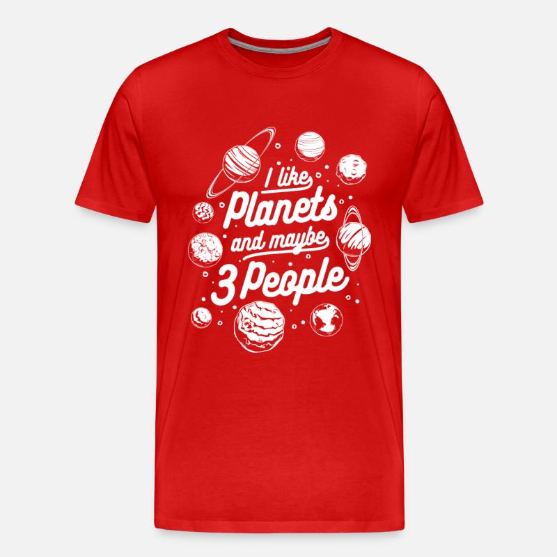 Planet Solar System Astronomy Space - Men's Premium Organic T-Shirt - red
