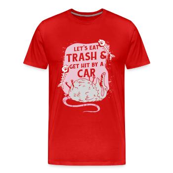 Opossum possum animal - Men's Premium Organic T-Shirt - red - Front - Damien (186cm)