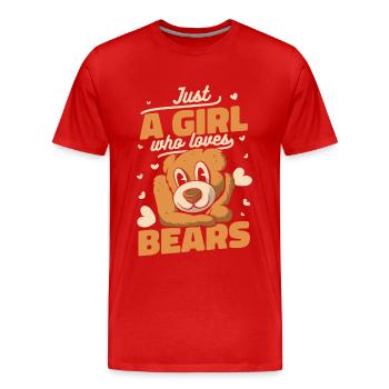 Ours Grizzli Ours brun Ours - T-shirt bio Premium Homme - rouge - Devant - Damien (186cm)