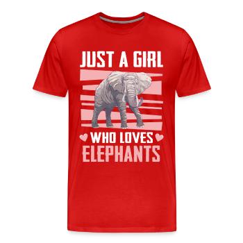 Elefant Tier Elefanten Zoo - Männer Premium Bio T-Shirt - Rot - Vorne - Damien (186cm)