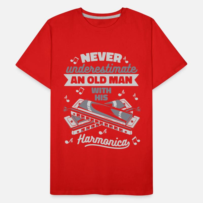 Harmonica Harmonica Instrument Music Men's Premium Organic T-Shirt