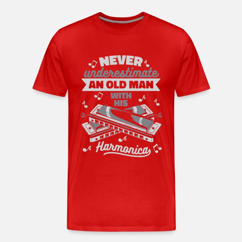 Harmonica Harmonica Instrument Music - Men's Premium Organic T-Shirt - red