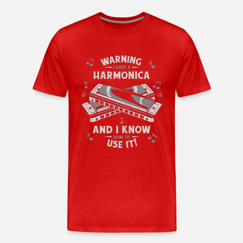 Harmonica Harmonica Instrument Music - Men's Premium Organic T-Shirt - red