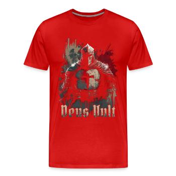 Deus Vult Crusaders Knights Templar Middle Ages - Men's Premium Organic T-Shirt - red - Front - Damien (186cm)