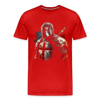 Deus Vult Crusaders Knights Templar Middle Ages - Men's Premium Organic T-Shirt - red - Front - Damien (186cm)