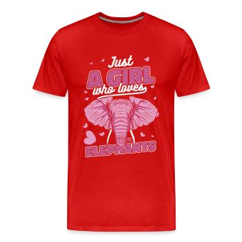 Elefant Tier Elefanten Zoo - Männer Premium Bio T-Shirt - Rot - Vorne - Damien (186cm)