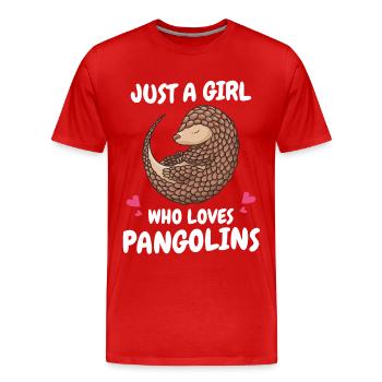 Pangolin Tier Pangoline vom Aussterben bedrohte Ar - Männer Premium Bio T-Shirt - Rot - Vorne - Damien (186cm)