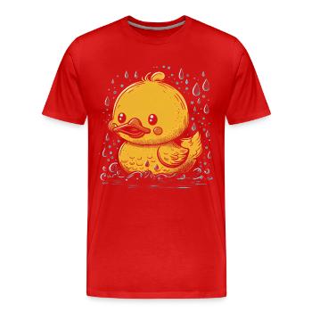 Canards en caoutchouc salle de bain Canard jaune - T-shirt bio Premium Homme - rouge - Devant - Damien (186cm)