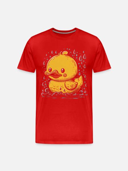 Rubber ducks bathroom Yellow duck - Men's Premium Organic T-Shirt - red