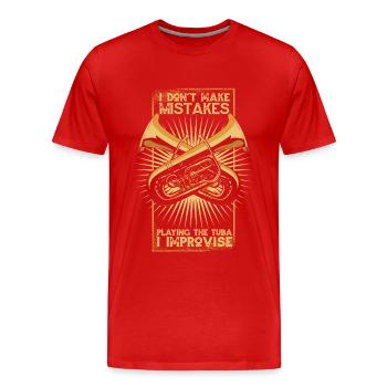 Tuba Tuba lecteur - T-shirt bio Premium Homme - rouge - Devant - Damien (186cm)