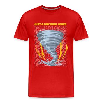Storm Chasing Tornado Storm Meteorologist - Men's Premium Organic T-Shirt - red - Front - Damien (186cm)
