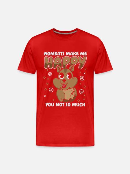 Wombat Animal Australia Womabts - Men's Premium Organic T-Shirt - red
