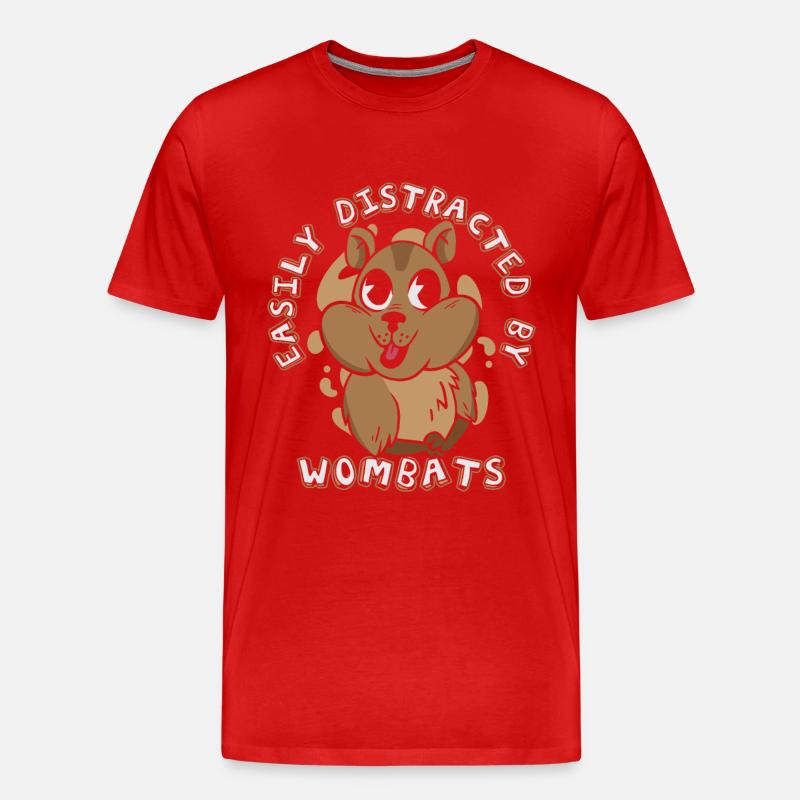 Wombat Tier Australien Womabts - Männer Premium Bio T-Shirt - Rot