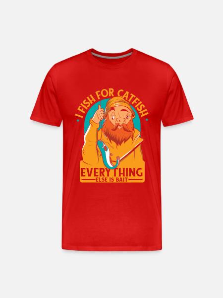 Catfish Catfish Catfish Catfish Fishing - Men's Premium Organic T-Shirt - red