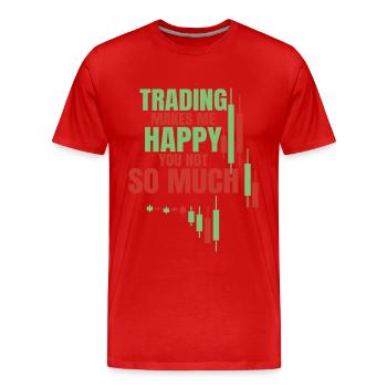Stock Trading Trader Exchange Trading Stocks - Men's Premium Organic T-Shirt - red - Front - Damien (186cm)