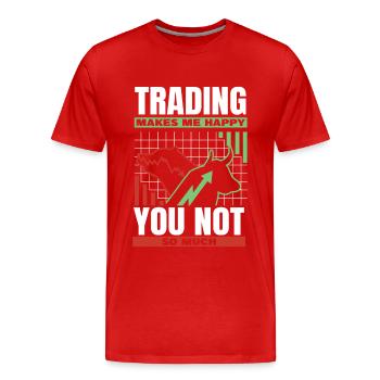 Stock Trading Trader Exchange Trading Stocks - Men's Premium Organic T-Shirt - red - Front - Damien (186cm)