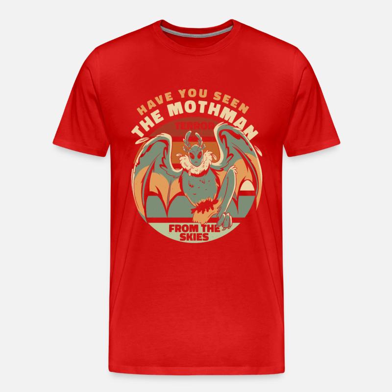 Mothman Monster Mottenmann - Männer Premium Bio T-Shirt - Rot