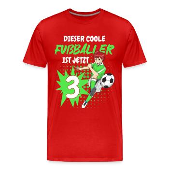 Geburtstagsgeschenk 3 Jahre Geburtstagskind - Männer Premium Bio T-Shirt - Rot - Vorne - Damien (186cm)