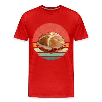 Leberkäs Bayern Leberkas Semmel Fleischkäse - T-shirt bio Premium Homme - rouge - Devant - Damien (186cm)