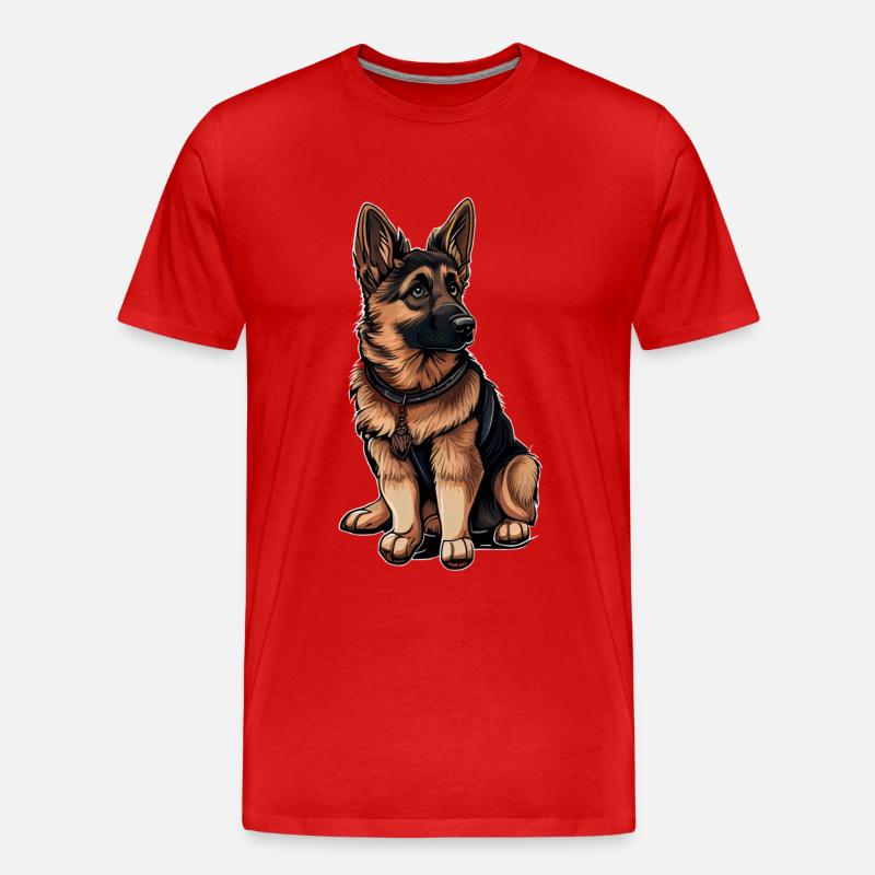 Deutscher Schäferhund Hund Malinois - Männer Premium Bio T-Shirt - Rot