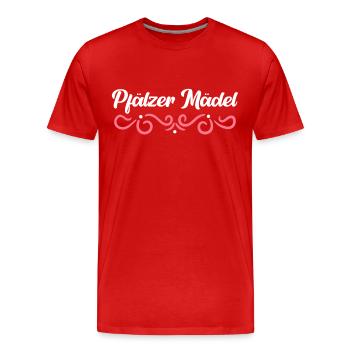 Pfalz Pfälzer Rheinland Pfalz - Männer Premium Bio T-Shirt - Rot - Vorne - Damien (186cm)