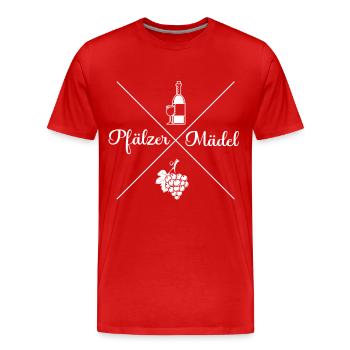 Pfalz Pfälzer Rheinland Pfalz - Männer Premium Bio T-Shirt - Rot - Vorne - Damien (186cm)