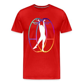 Rhönrad Gymnastics Wheel Wheel - Men's Premium Organic T-Shirt - red - Front - Damien (186cm)