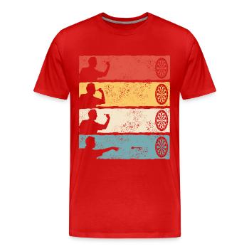Fléchettes Fléchettes Joueur de fléchettes Fléchettes - T-shirt bio Premium Homme - rouge - Devant - Damien (186cm)