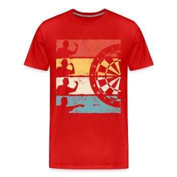Fléchettes Fléchettes Joueur de fléchettes Fléchettes - T-shirt bio Premium Homme - rouge - Devant - Damien (186cm)