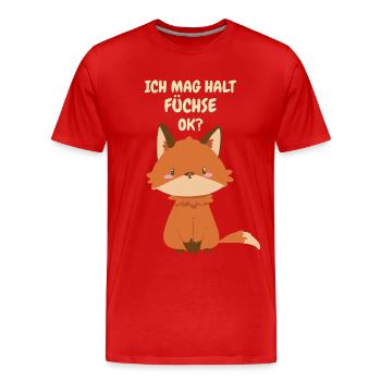 Fuchs Füchse Wildtier Waldtier Rotfuchs - Männer Premium Bio T-Shirt - Rot - Vorne - Damien (186cm)