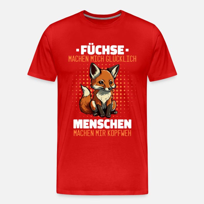 Fuchs Füchse Wildtier Waldtier Rotfuchs - Männer Premium Bio T-Shirt - Rot