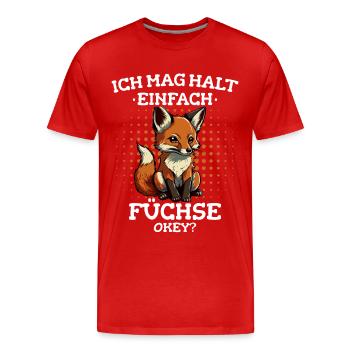 Fuchs Füchse Wildtier Waldtier Rotfuchs - Männer Premium Bio T-Shirt - Rot - Vorne - Damien (186cm)