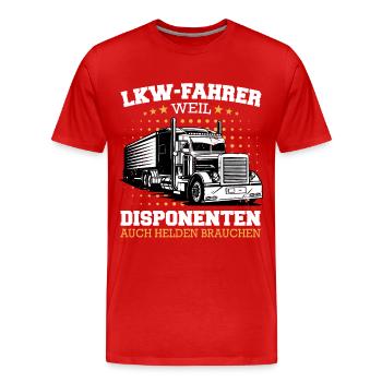 LKW Fahrer Fernfahrer Lastkraftwagenfahrer - Männer Premium Bio T-Shirt - Rot - Vorne - Damien (186cm)