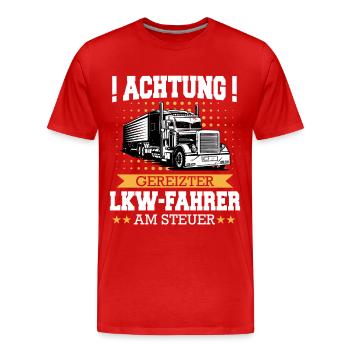LKW Fahrer Fernfahrer Lastkraftwagenfahrer - Männer Premium Bio T-Shirt - Rot - Vorne - Damien (186cm)