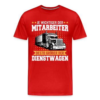 LKW Fahrer Fernfahrer Lastkraftwagenfahrer - Männer Premium Bio T-Shirt - Rot - Vorne - Damien (186cm)