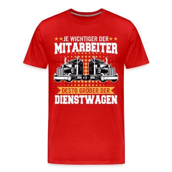 LKW Fahrer Fernfahrer Lastkraftwagenfahrer - Männer Premium Bio T-Shirt - Rot - Vorne - Damien (186cm)