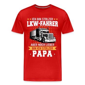 LKW Fahrer Fernfahrer Lastkraftwagenfahrer - Männer Premium Bio T-Shirt - Rot - Vorne - Damien (186cm)